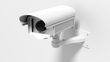 Security surveillance camera isolated on white background