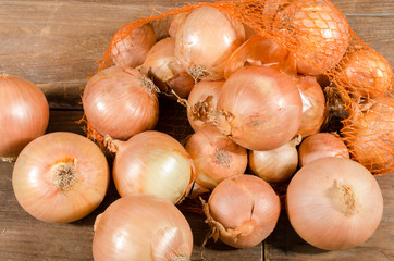 Fresh bulbs of onions