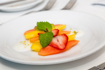 Mango Papaya and Strawberry