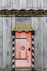 Door of the viking church in Moesgaard, Denmark