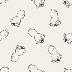 Cheongsam doodle seamless pattern background