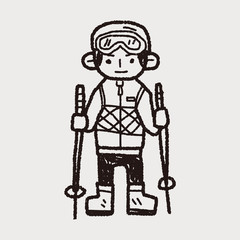 skiing doodle