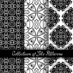 Set of 3 Seamless Vintage Patterns (Vector