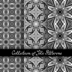Set of 3 Seamless Vintage Patterns (Vector