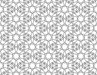 Vector Abstract Seamless Geometric Islamic Wallpaper. 
