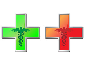 Logo pharmacy green and red