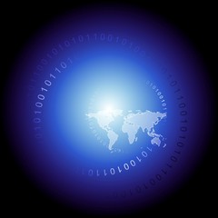 Dark blue vector map tech design