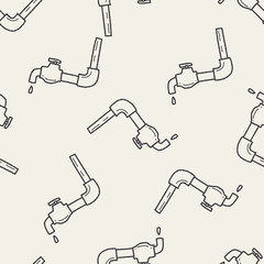Faucet doodle seamless pattern background