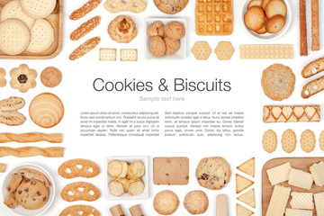 cookies and biscuits on white background 