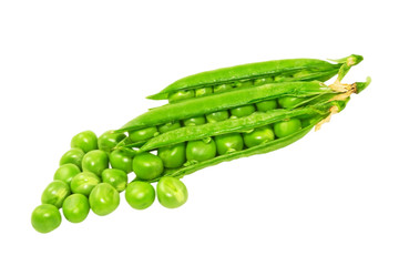 Green peas taken closeup.Isolated.