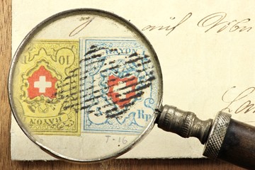 schweizer Brief mit 5 und 10 Rappen Rayon Briefmarken
