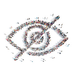 people in the shape of  eye.