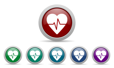 pulse vector web icon set