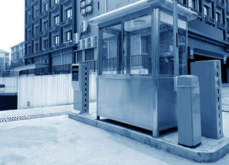 Underground parking toll booths