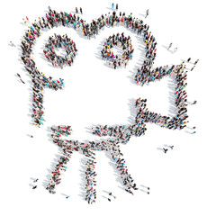  people in the shape of camera.