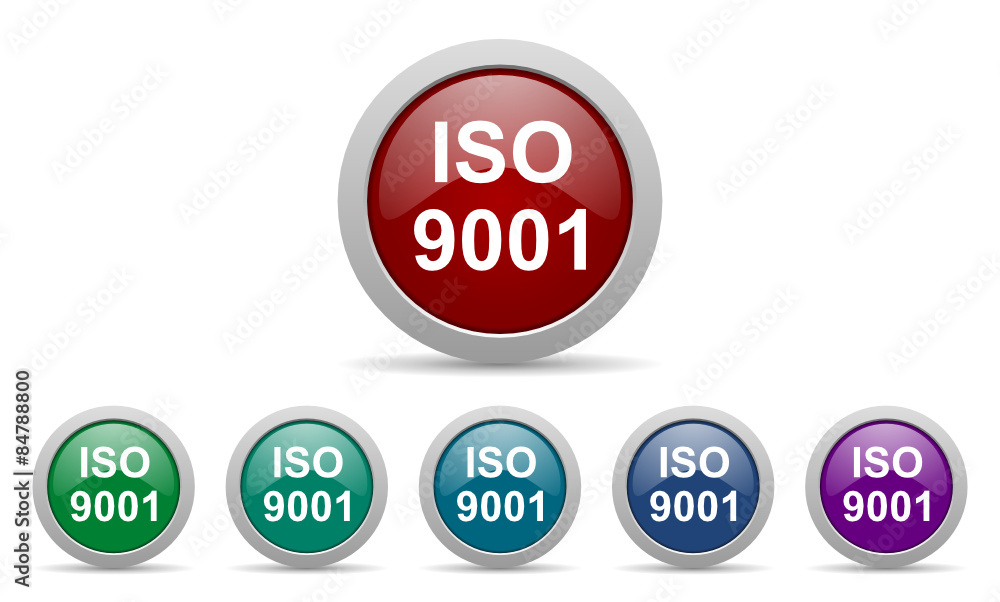 Poster iso 9001 vector web icon set