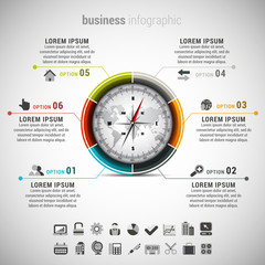 Business infographic made of compass.