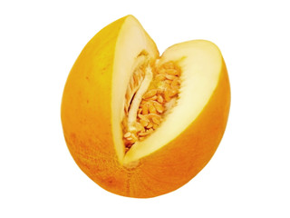Fresh yellow melon.Isolated.