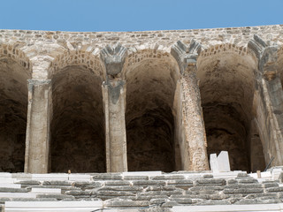 Fototapeta premium ruins of ancient amphitheater in Aspendos, Antalya, Turkey