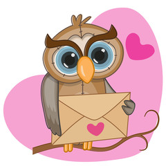 Owl with envelope