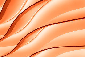 Orange gradient lighting wavy lines, abstract background