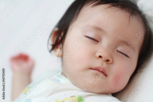 Sleeping Japanese Baby Girl 0 Year Old Stock Photo And Royalty Free