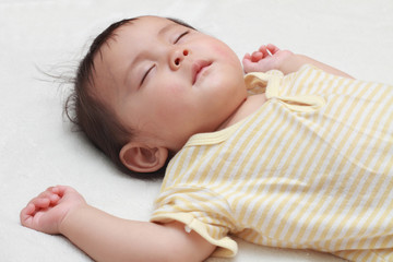 Sleeping Japanese baby girl (0 year old)
