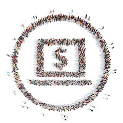 people in the shape of a computer.