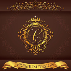 Letter C. Luxury Logo template vector illustration