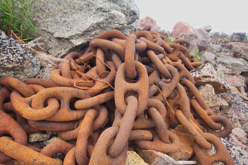anchor chain from a huge ship