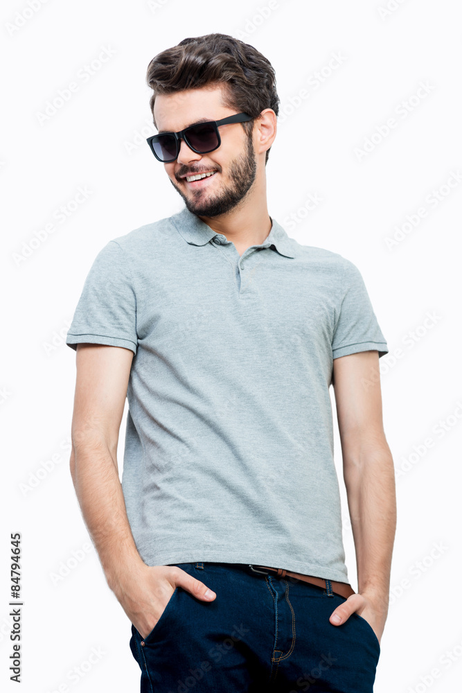 Wall mural Carefree young man.