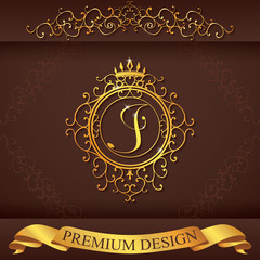 Letter J. Luxury Logo template vector illustration