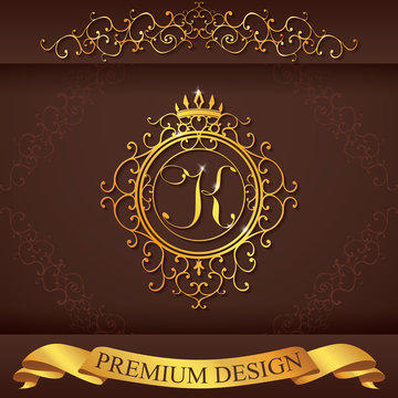 Letter K. Luxury Logo template vector illustration