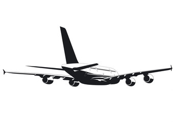 silhouette of passenger jetliner