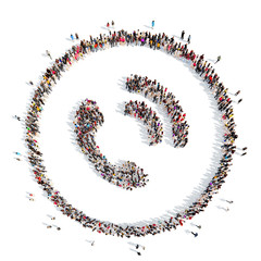 people in the shape of a handset.