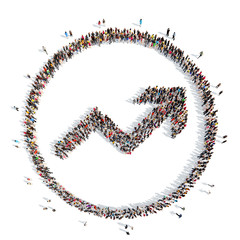 People in the form of arrows.