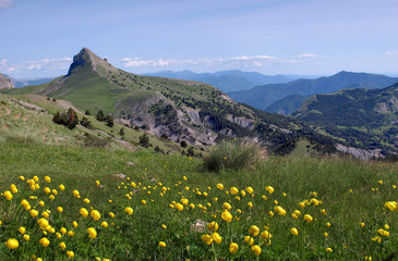 Col de la Croix de Veyre , massif des Monges, alpes de haute-provence