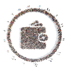 people in the shape of purse.