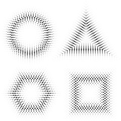 halftone effect geometric shapes