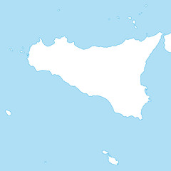 Insel Sizilien in weiß - Vektor