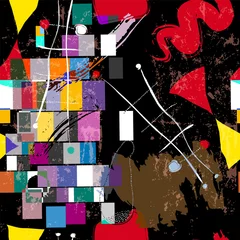 Gordijnen abstract background composition, with paint strokes and splashes © Kirsten Hinte