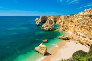 Praia da Marinha - Schöner Strand Marinha an der Algarve, Portugal