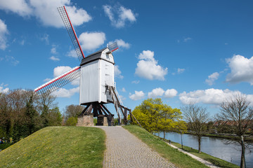 Belgium landscape with windmill