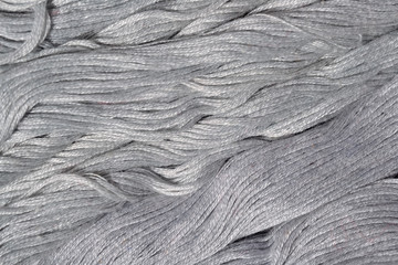 Gray embroidery floss as background texture