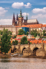 Naklejka premium Prague Castle and Charles Bridge