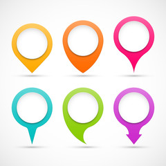 Set of colorful circle pointers