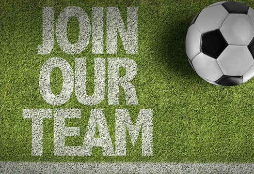 Soccer field with the text: Join Our Team