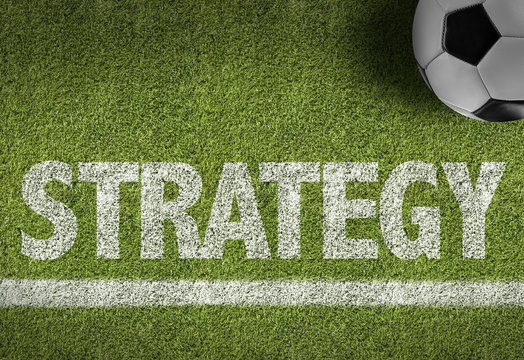 Soccer field with the text: Strategy