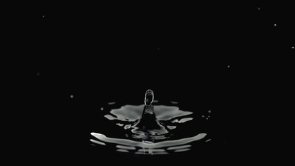 Slow motion water drip, black background - Powered by Adobe