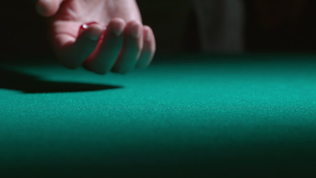 Rolling dice in slow motion